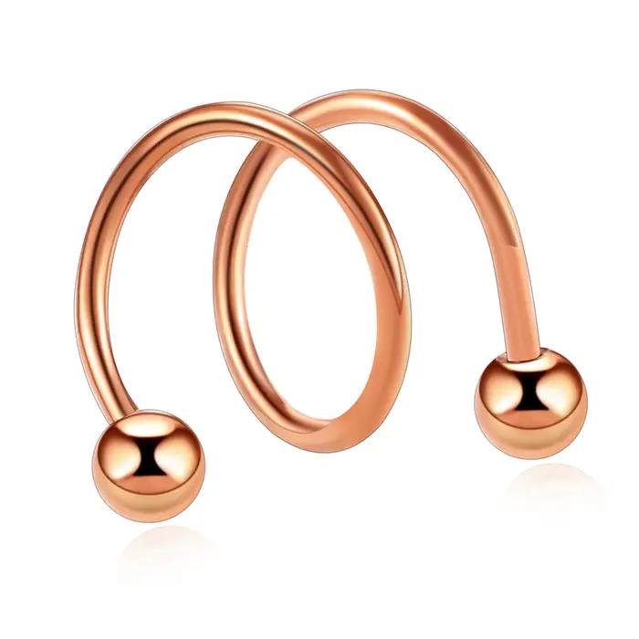 Boucles d'oreilles spirales en acier médical hypoallergénique pour piercing lèvres nez oreilles styles modernes femme occasions spéciales