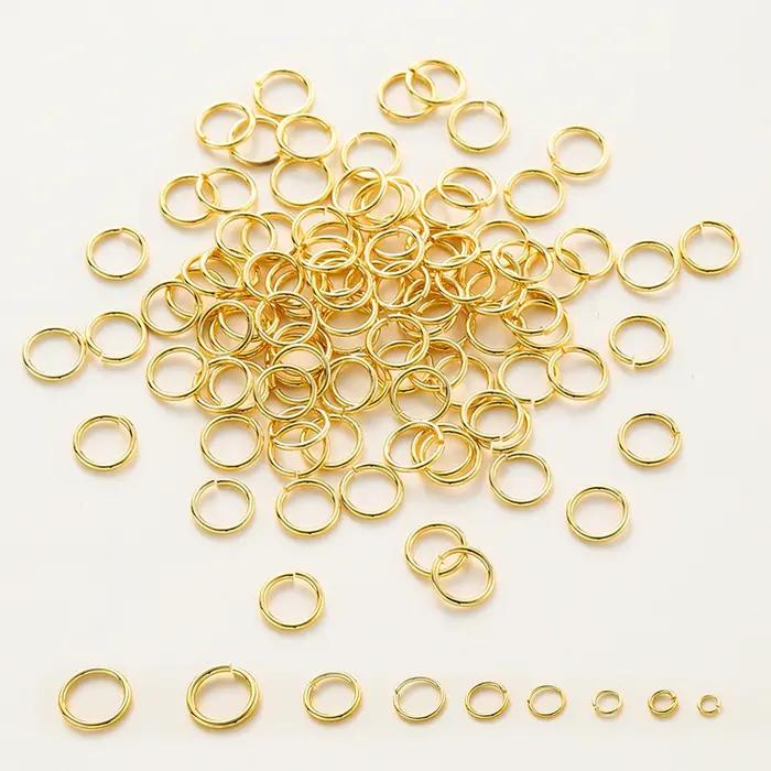 Anneaux de saut en laiton plaqués or 14K/18K pour bijoutiers amateurs et professionnels, accessoires en gros pour bracelets et colliers, idéal pour offrir à des occasions spéciales