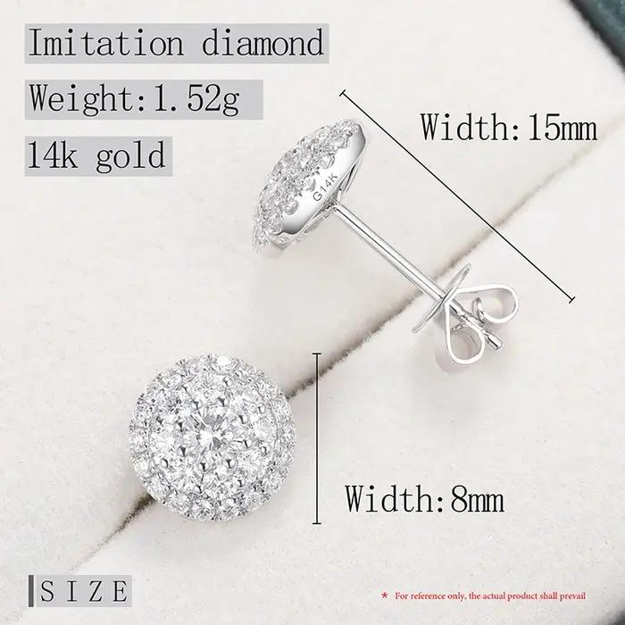 Boucles d'oreilles en diamant créées en vrai laboratoire pour femmes