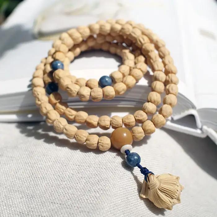 Bracelet multi-tours de 108 perles de graines de Bodhi