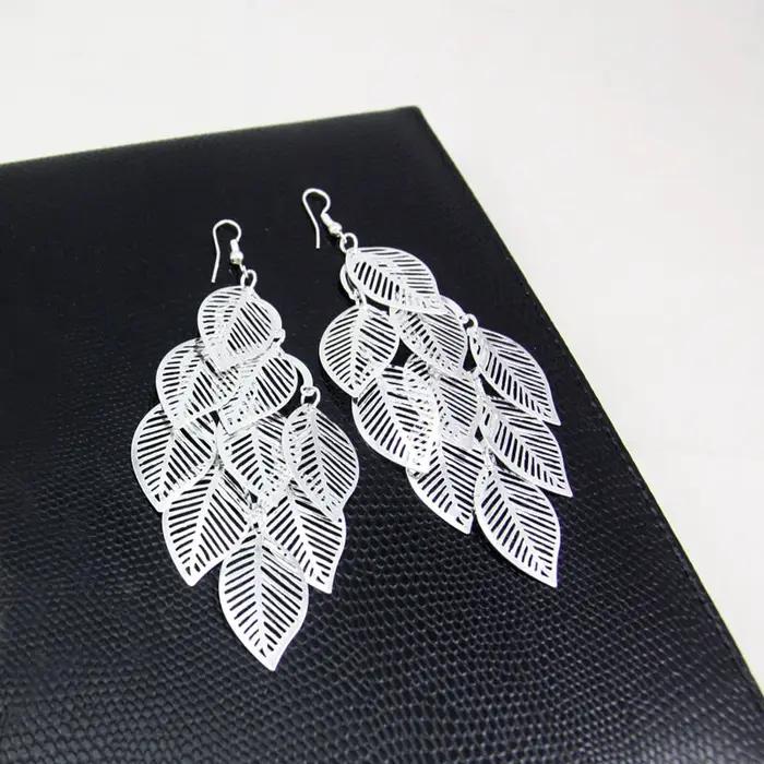 Boucles d'oreilles pendantes en argent regardé 925 pour femmes