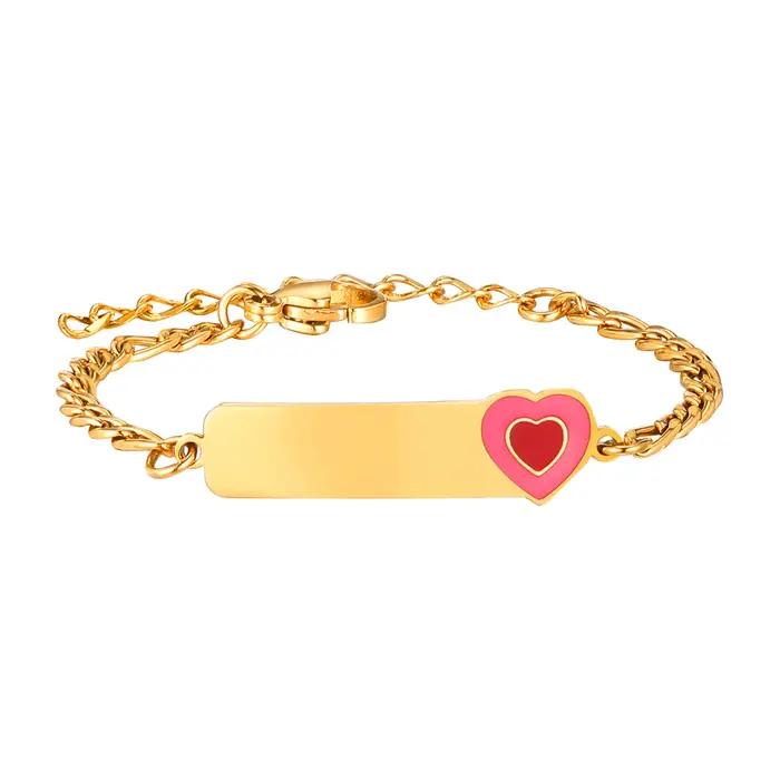 Bracelet personnalisé avec nom et barre d'identification, pour bébé et enfant, breloques tressées à la main, cadeau d'anniversaire pour nouveau-né fille