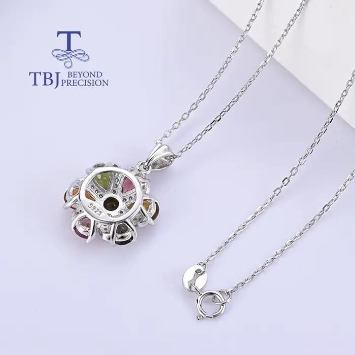 Collier pendentif en argent 925 avec tourmaline naturelle 3