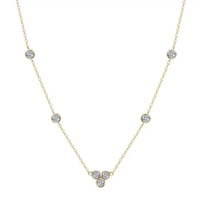 IOGOU-Collier en diamant Moissanite pour femme, tour de cou en argent regardé 3.0 véritable, bijoux fins de fiançailles, 925mm, D0.70CT, VVl's