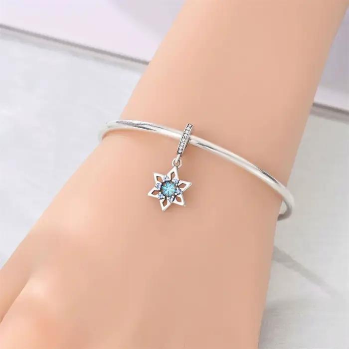 Breloques originales plaquées argent, perles pour bracelets, breloques DIY, cadeau pour femme, accessoire, soleil, étoile, arc-en-ciel, nuage, cœur, pendentif en cristal