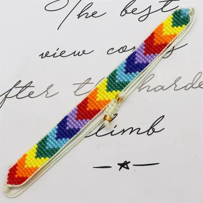 ZHONGVI arc-en-ciel coeur Bracelet pour fille enfants Pulseras Mujer Moda Miyuki Bracelets pour femme amour bijoux cadeau livraison gratuite