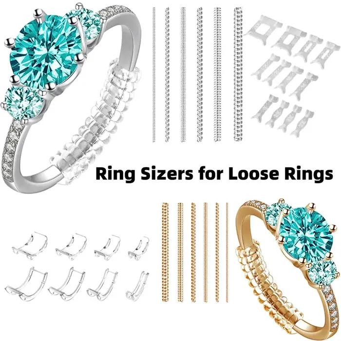 Ajusteur de bague en plastique/résine invisible pour réduction de taille ajustable pour hommes et femmes occassions spéciales
