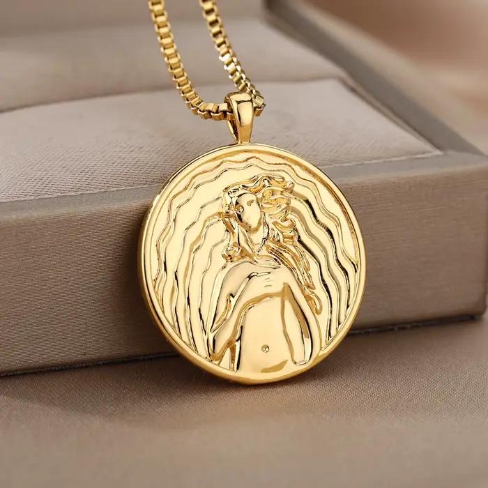 Déesse aphrodite cléopâtre Artemis Athena Hecate collier acier inoxydable mythologie grecque