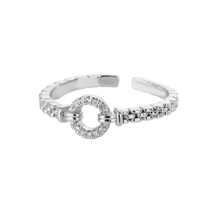 Bague en acier inoxydable plaquée or 18 carats avec zirconium blanc et noir pour femmes style punk rock occasions spéciales
