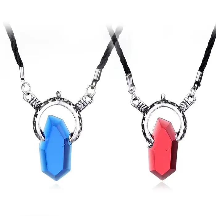 Collier pendentif en cristal rouge pour hommes et femmes