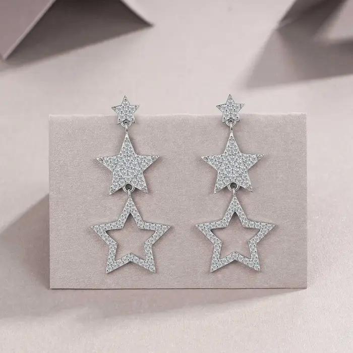 Wong Rain – boucles d'oreilles en argent sterling 925 scintillant