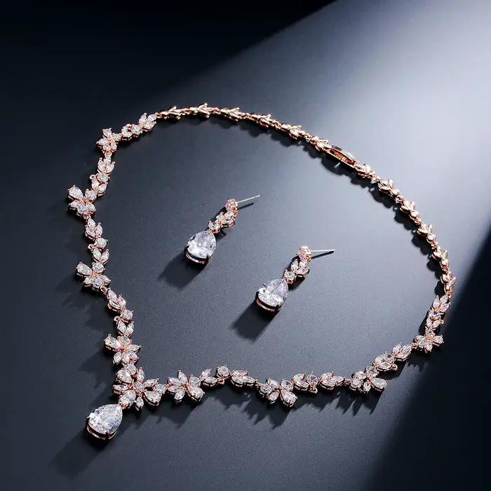 ZAKOL marque de luxe AAA Zircon boucles d'oreilles collier ensemble de bijoux magnifique cristal dubaï