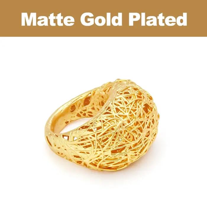 Bague IVOG Simple Vine en laiton plaqué or 18 carats pour femmes, design moderne et élégant, bijou personnalisable pour mariage et occasions spéciales