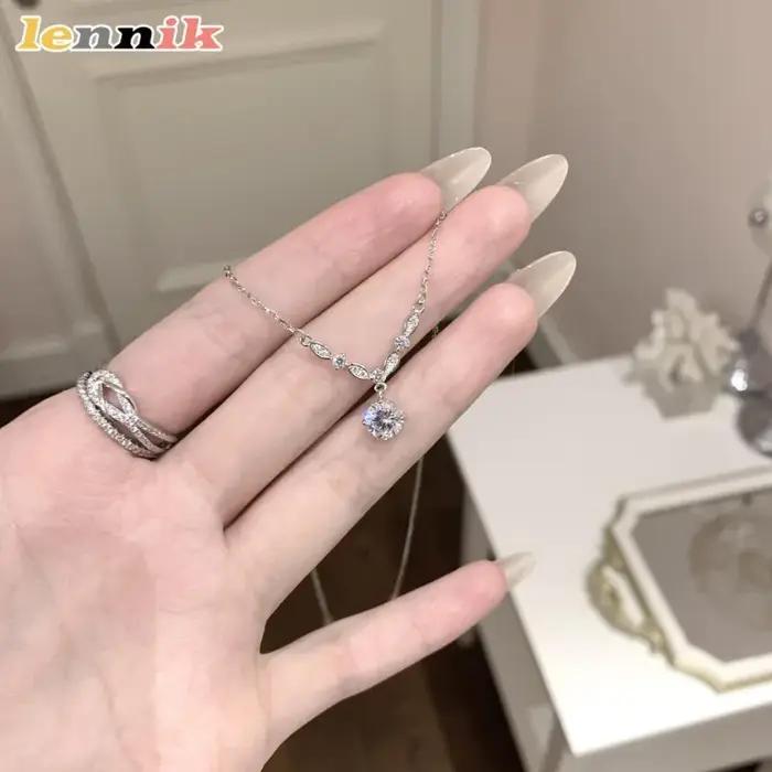 Collier en Argent Pur Scintillant de Luxe avec Zircon pour Femme