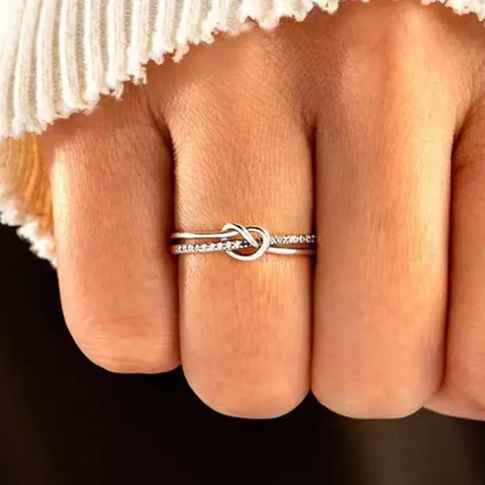 Huretailers-Bague de mariage délicate pour femme