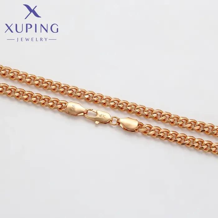 Xuping bijoux nouveauté mode 50 cm couleur or collier pour femme hommes fête de noël souhait cadeaux X000928571