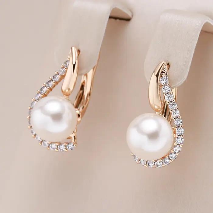 Kinel – boucles d'oreilles de luxe en or Rose pour femmes
