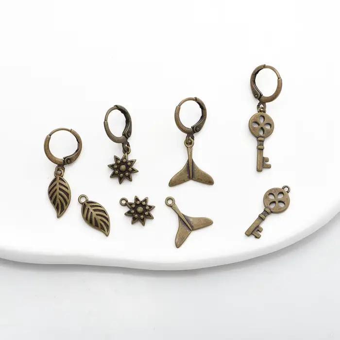 Résultats de boucles d'oreilles en Bronze, Note musicale, pour bricolage, crochets de boucles d'oreilles, accessoire pour bijoux, fournitures de fabrication faites à la main