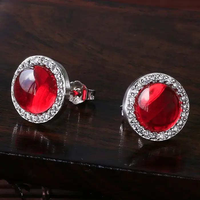 Boucles d'oreilles à tige de cornaline naturelle pour femmes