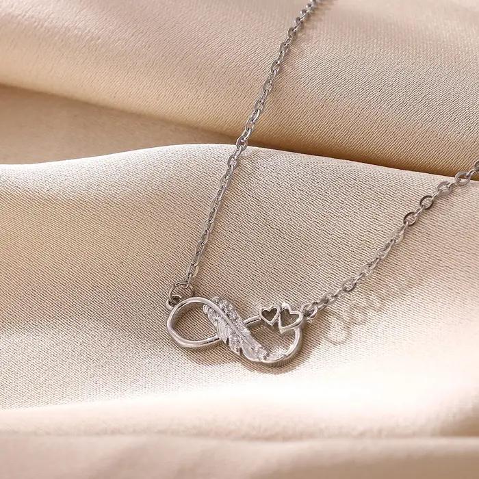 Collier en forme de cœur infini pour femmes, couleur or, pendentif élégant en forme d'arbre d'élépha