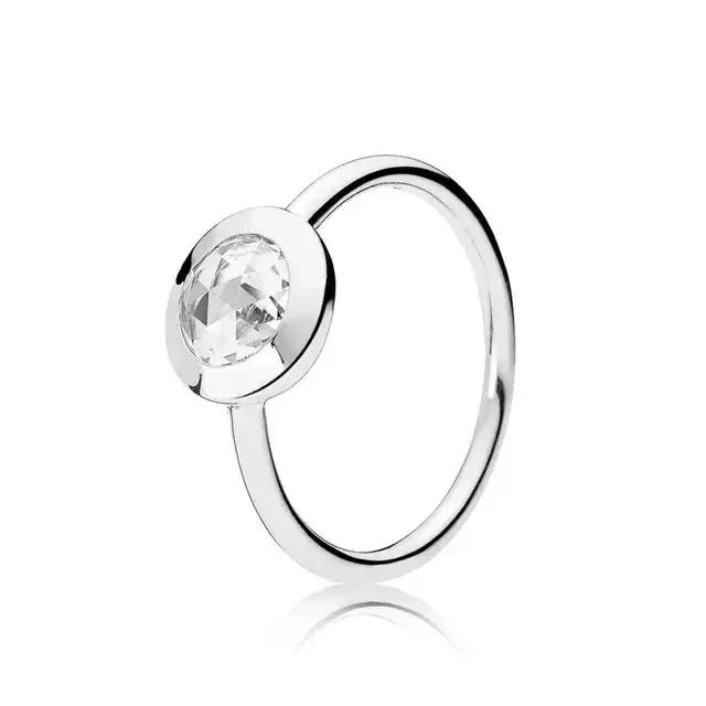Bague élégante en or rose 925 avec grand zircon