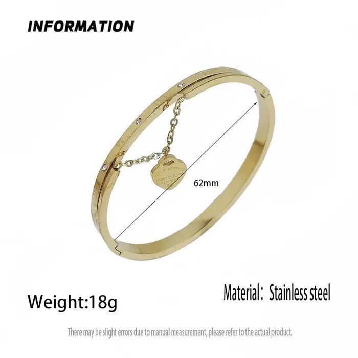 Bracelets et Joncs Classiques en Acier Inoxydable Couleur Or