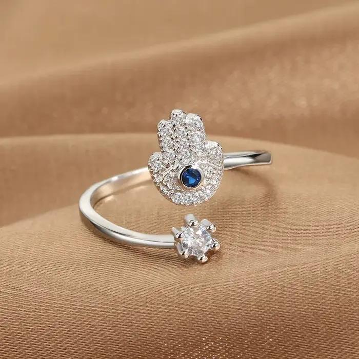 YILUOCD Hamsa Fatima – bagues ouvertes à la main
