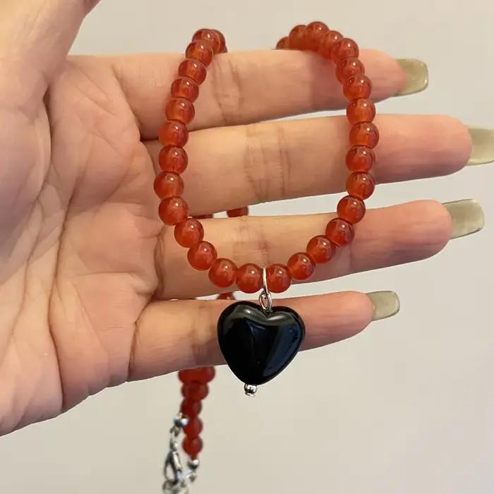 Collier pendentif pomme rouge mignon pour femme