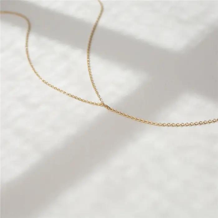 Collier en Y rempli d'or 14K