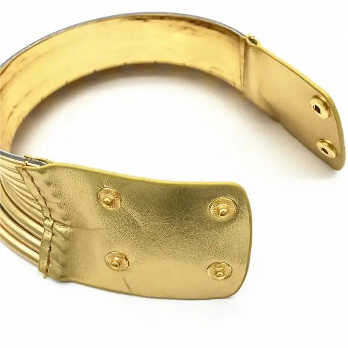 Collier ras du cou vintage en cuir doré bijou africain style moderne pour femmes soirées spéciales
