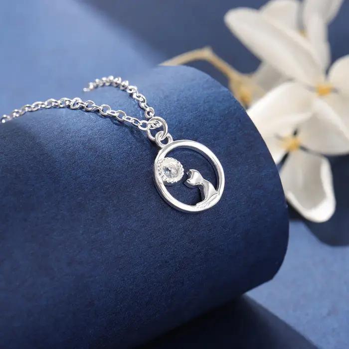 Nouveau Collier Pendentif Rond en Cristal Exquis