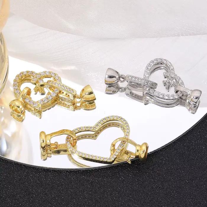 Fermoirs en zircon pour bijoux luxueux attaches pour la création de bijoux fermoirs dorés pour colliers et bracelets occasions spéciales