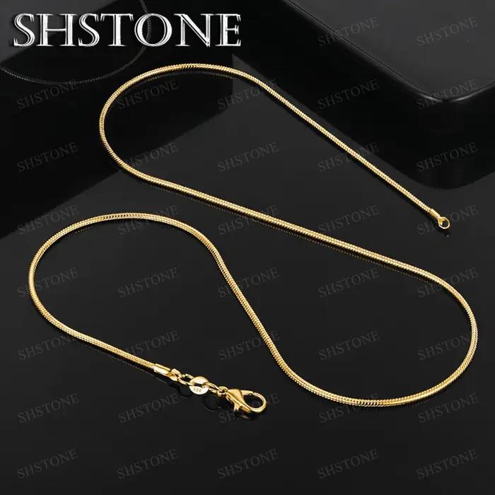 Collier chaîne serpent en or 18 carats pour hommes et femmes, 40-75cm, mode Simple, Unique, accessoi