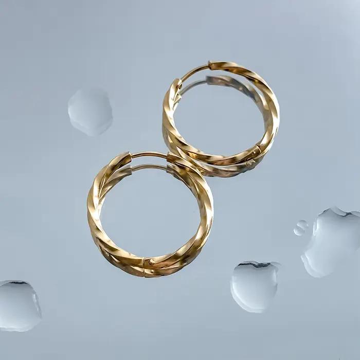 EManco – boucles d'oreilles rondes en acier inoxydable pour femmes et filles