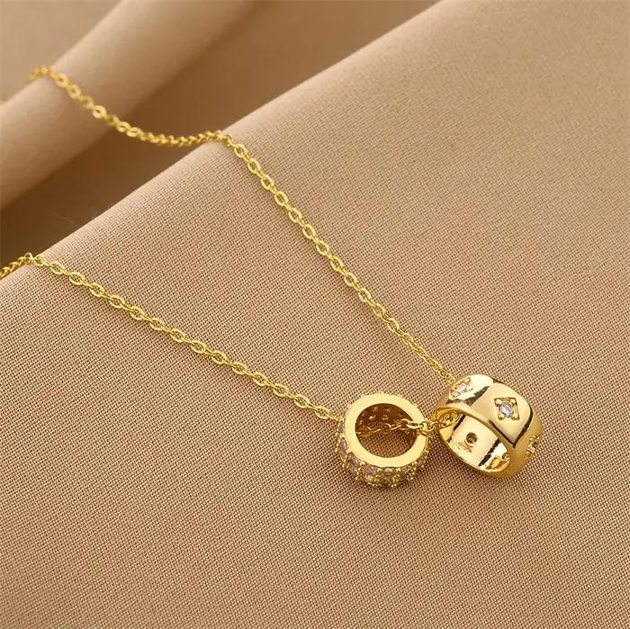GD – collier en losange en cristal pour femmes