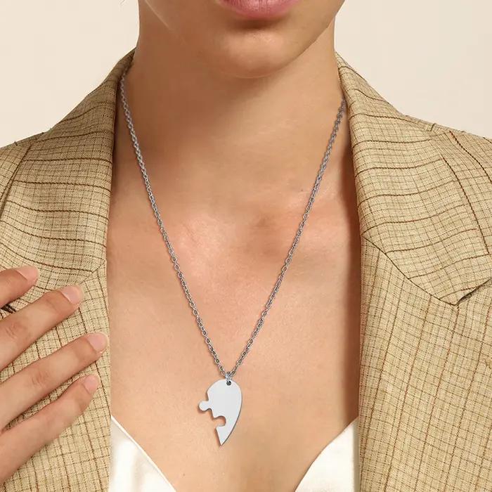 Colliers d'amitié BFF personnalisables en acier inoxydable avec pendentif cœur pour femmes pour toutes les occasions spéciales