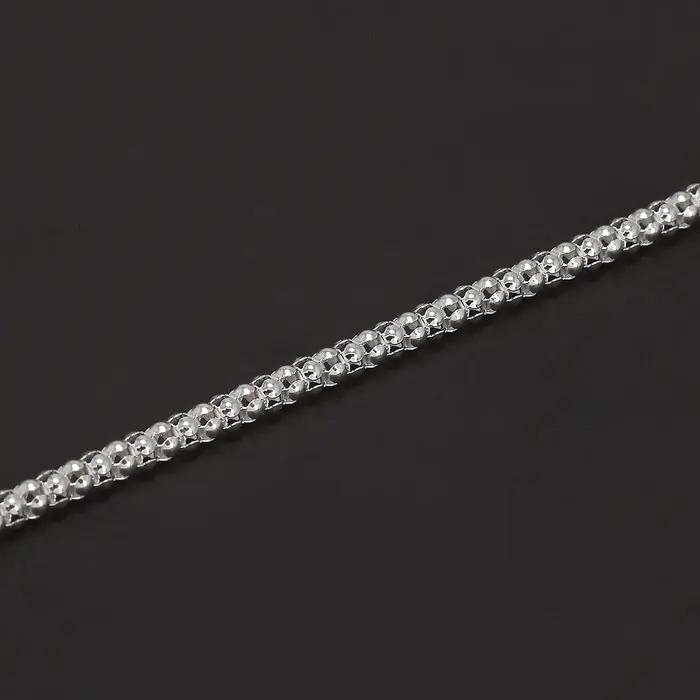 Bracelet chaîne bolo maille pop-corn ronde en argent sterling 925 de 3 mm pour hommes et femmes