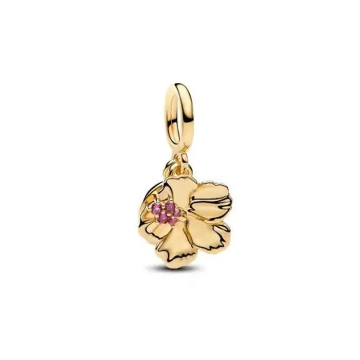 Pendentifs en argent 925 plaqué or sertis de zirconium blanc perles pour femmes occasions spéciales