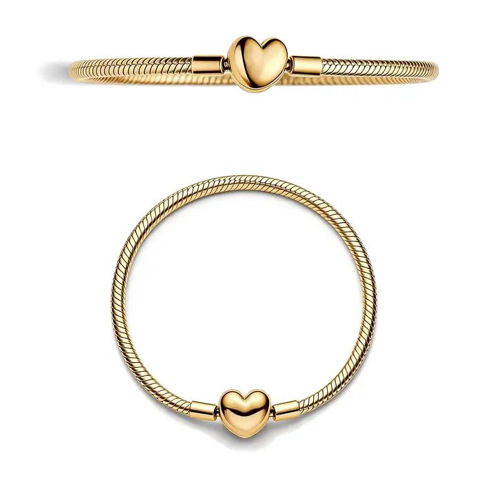 Bracelet en argent sterling 925 avec chaîne serpent et maille pour femme fermoir cœur et cube bijou tendance cadeau pour elle occassions spéciales