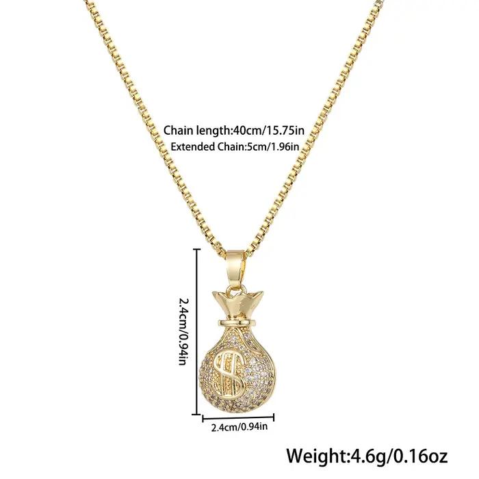 Collier sac géométrique en zircone cubique pour femmes élégant cadeau occasion spéciale anniversaire style moderne