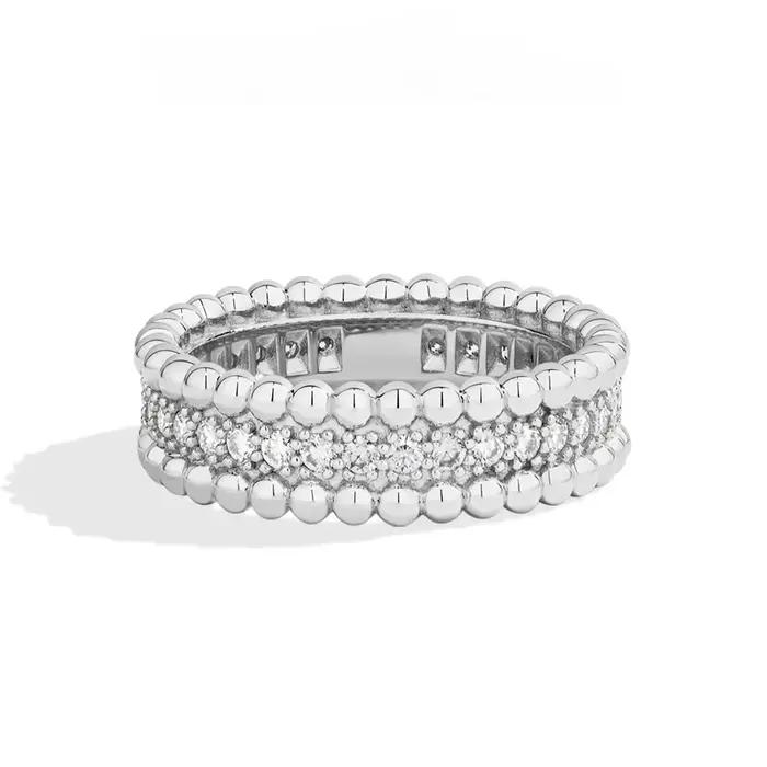 Bague classique plaquée argent 925 pour femmes - Bijou simple en zircon pour un usage quotidien et des cadeaux commémoratifs