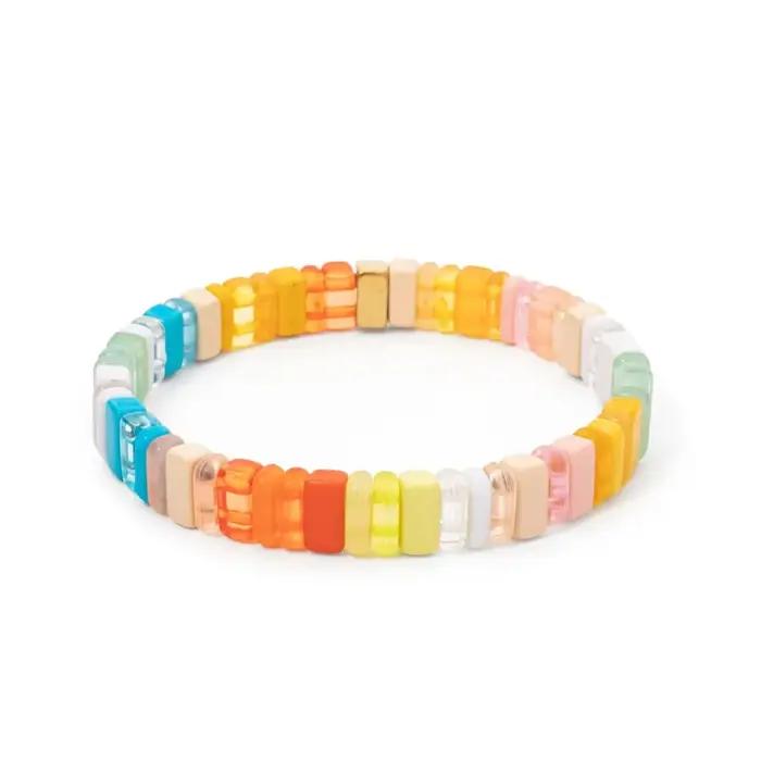 Ensembles de bracelets de perles de couleur jaune-orange pour femmes