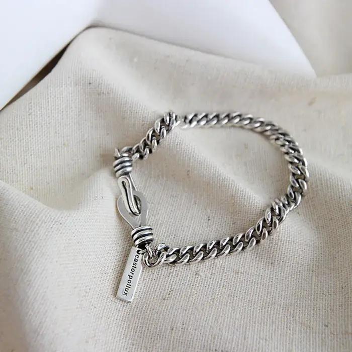 ANENJERY lune étoile Imitationn perle Bracelet à breloques 925 argent Sterling dégradé pierre