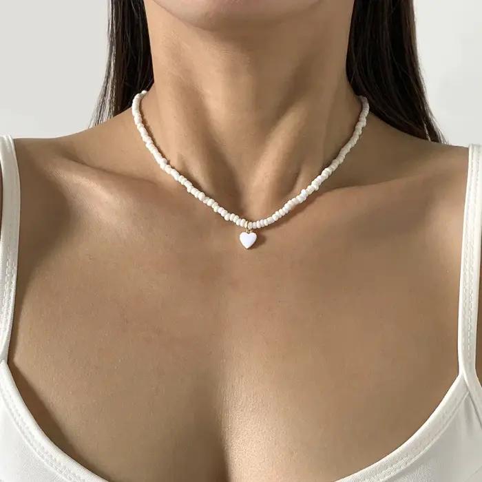 Collier de Perles Multicolores Fait à la Main pour Femme