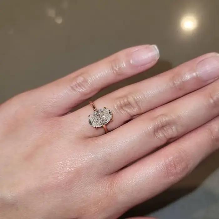 Bague Solitaire de fiançailles en argent Sterling 925
