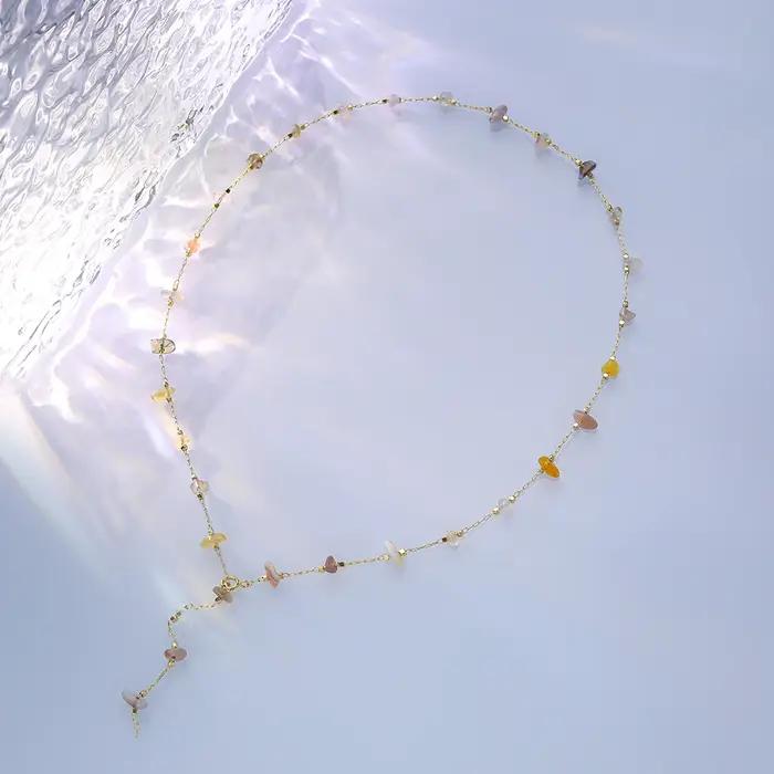 Collier chaîne en pierre naturelle pour femmes
