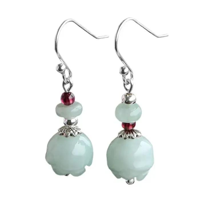 Boucles d'Oreilles Élégantes en Émeraude Naturelle pour Occasions Spéciales Femme Accessoires de Mode Bijoux de Charme