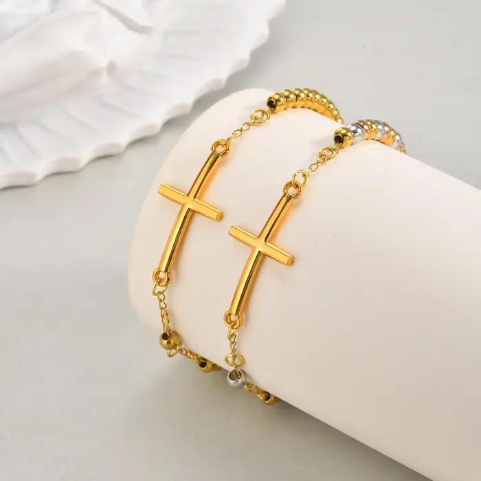 Bracelet chapelet croix vierge marie pour femmes