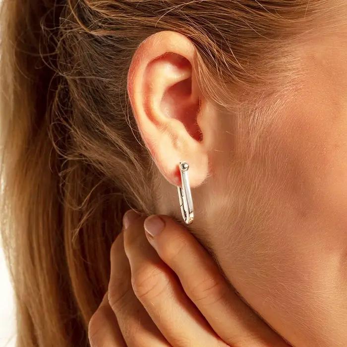 Boucle d'oreille boule en argent Sterling 925 pur