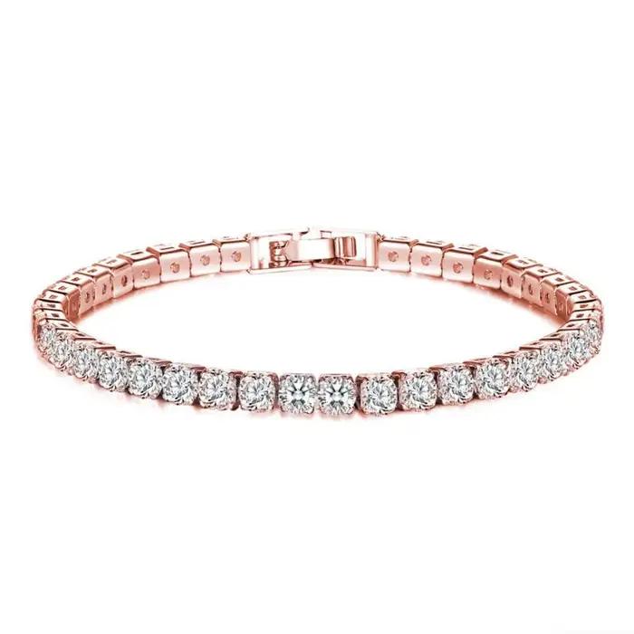 Bracelet de tennis en argent sterling 925 sertie de zirconium blanc élégant pour femme style sportif occasions spéciales